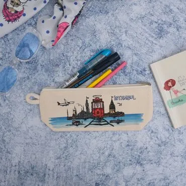 Toptan İstanbul Temalı Myros Kanvas Kalemli̇k 90*220*45 Mm  - 2