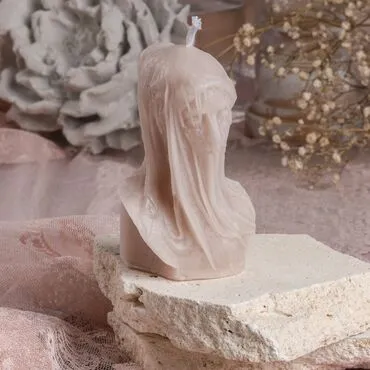 Toptan Myros Küçük Duvakli Kadin Mum - 2