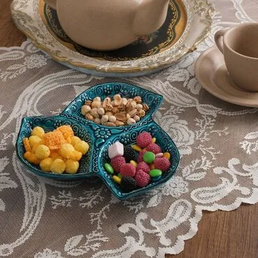 Toptan Turkuaz 3 Lü Yaprak Çerezli̇k - 4