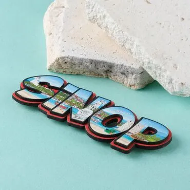 Sinop Themed Wooden UV Printed City Name Letter Fridge Magnet - Standart - 2