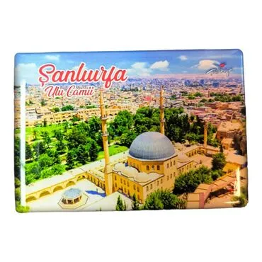 Sanliurfa Themed Epoxy Dome Rectangle Souvenir Fridge Magnet 80x55 cm - 2