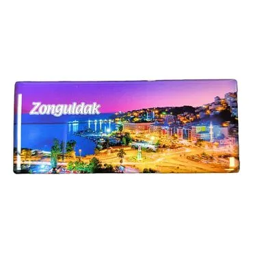 Zonguldak Themed Epoxy Dome Panaromic Souvenir Fridge Magnet 120x50 cm - 2