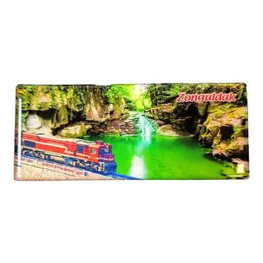 Zonguldak Themed Epoxy Dome Panaromic Souvenir Fridge Magnet 120x50 cm - 4
