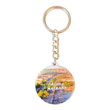 Tekirdag Themed Customised UV Printed Plastic Base Square Keyring 38x100 mm - 2