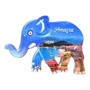 Amasra Themed Customised UV Printed Plastic Base Elephant Shaped  Fridge Magnet 86x62 mm - 3