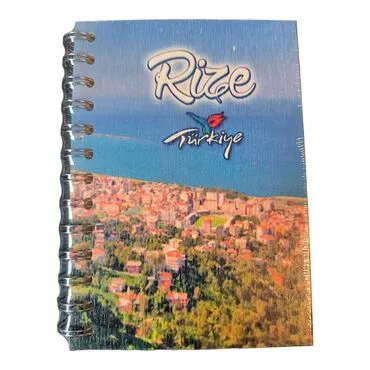 Rize Themed Custom Printed Wood Cover Notebook 120x170 mm - 3