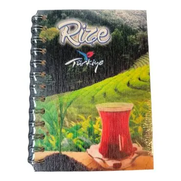 Rize Themed Custom Printed Wood Cover Notebook 120x170 mm - 4