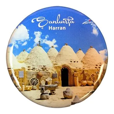 Sanliurfa Themed Epoxy Dome Round Souvenir Fridge Magnet 67 mm - 2