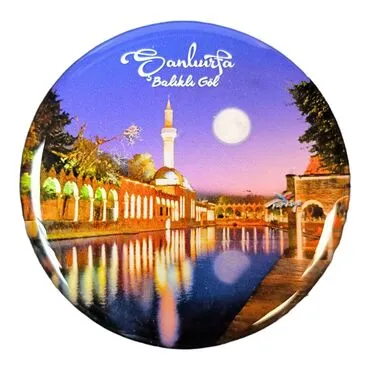 Sanliurfa Themed Epoxy Dome Round Souvenir Fridge Magnet 67 mm - 3