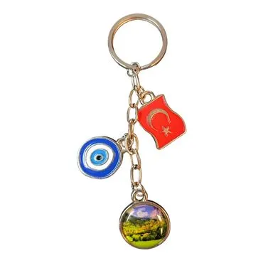Rize Themed Metal Evil Eye Enamel Keychain - 4
