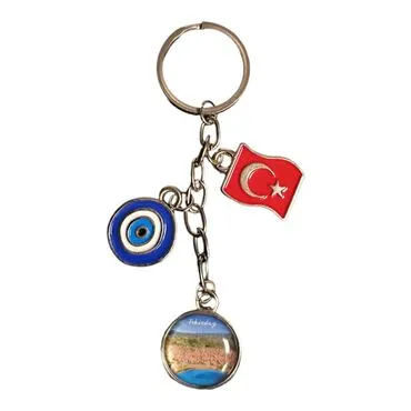Tekirdag Themed Metal Evil Eye Enamel Keychain - 5