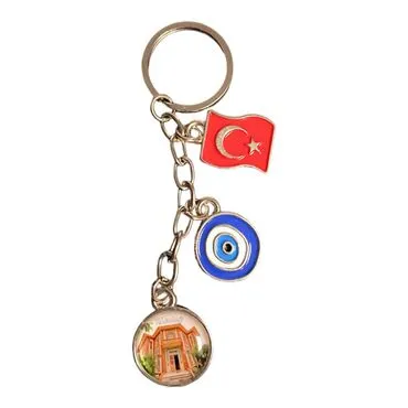 Tekirdag Themed Metal Evil Eye Enamel Keychain - 7