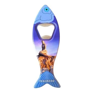 Tekirdag Themed Customised UV Printed Fish Shape Printed Plastic Base Bottle Opener 42x130 mm - 3