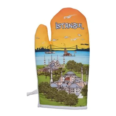 Toptan İstanbul Temalı Myros Dijital Baskı Eldiven 300x150 mm - 8