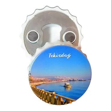 Tekirdag Themed Customised UV Printed Bottle Cap Shaped Plastic Base Bottle Opener 58x15 mm - 2