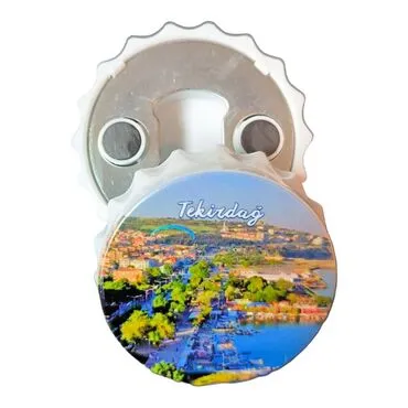 Tekirdag Themed Customised UV Printed Bottle Cap Shaped Plastic Base Bottle Opener 58x15 mm - 5