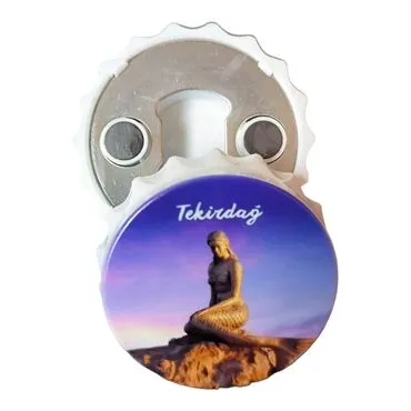 Tekirdag Themed Customised UV Printed Bottle Cap Shaped Plastic Base Bottle Opener 58x15 mm - 6