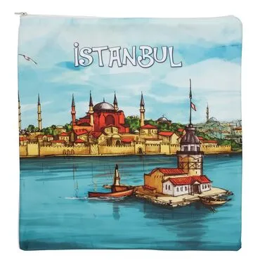 Istanbul Themed Customised Digital Printed Cushion 400x400 mm - 9