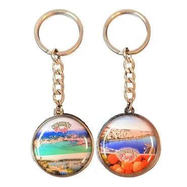 Eregli Themed Metal Double Sided Round Keychain 40x95 mm - 2