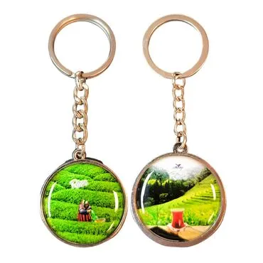 Rize Themed Metal Double Sided Round Keychain 40x95 mm - 3
