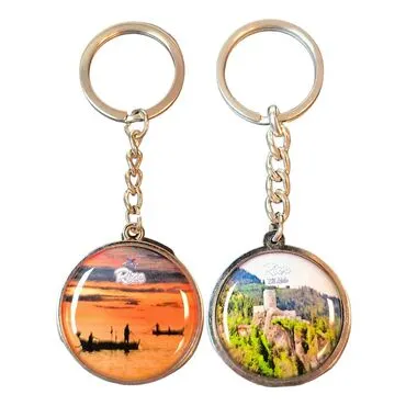 Rize Themed Metal Double Sided Round Keychain 40x95 mm - 4