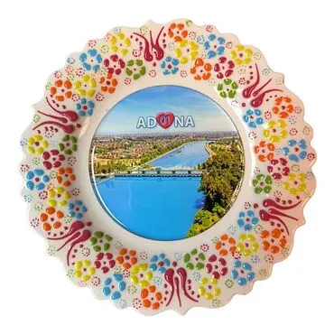 Adana Themed Turkish Ceramic Plate With Epoxy 18 Cm - 3