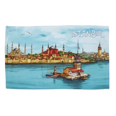 Istanbul Themed Customised Serigraphy Printed Hand Towel 600x400 mm - 4