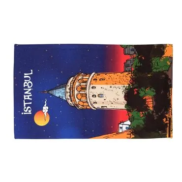 Istanbul Themed Customised Serigraphy Printed Hand Towel 600x400 mm - 5