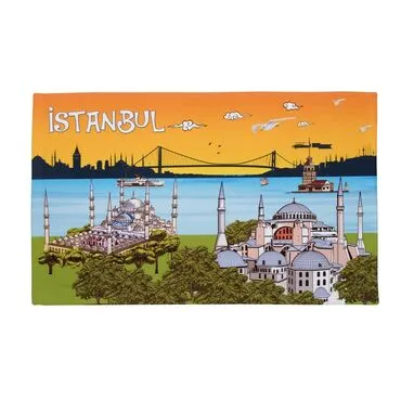 Istanbul Themed Customised Serigraphy Printed Hand Towel 600x400 mm - 6