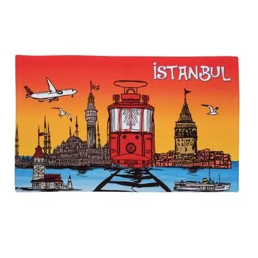 Istanbul Themed Customised Serigraphy Printed Hand Towel 600x400 mm - 7
