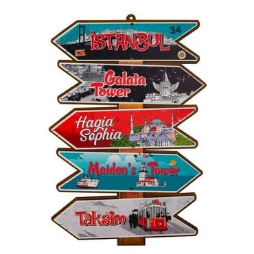 Istanbul Themed Wooden Customised Door Sign Board 200x290 Mm - 29