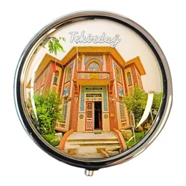 Tekirdag Themed Customised Epoxy Round Pill Box 50x15 mm - 6