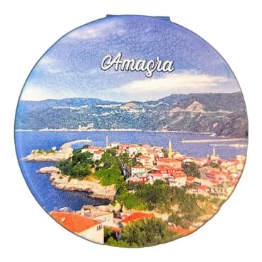 Amasra Themed Customised Uv Printed Round Compact Mirror 72x11 mm - 7