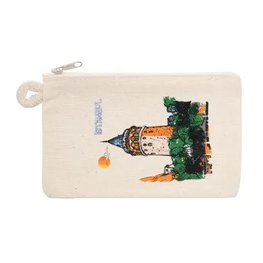 Istanbul Themed Digital Printed Kanvas Purse 14,5x20 cm - 8