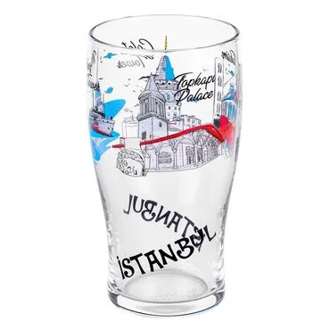 Toptan İstanbul Temalı Cam Bira Bardağı - Standart - 2