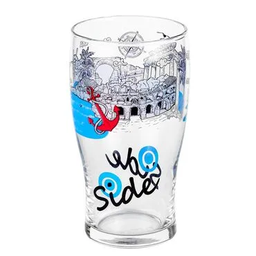 Toptan Side Temalı Cam Bira Bardağı - Standart - 3