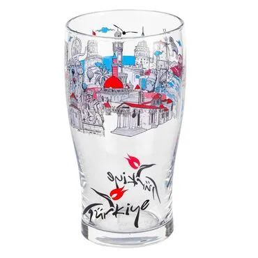 Toptan Türkiye Temalı Cam Bira Bardağı - Standart - 3