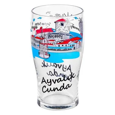 Toptan Ayvalık Temalı Cam Bira Bardağı - Standart - 2