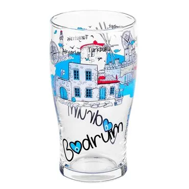 Toptan Bodrum Temalı Cam Bira Bardağı - Standart - 2