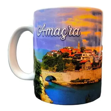 Amasra Themed Customised Porcelain Souvenir Travel  Mug 80x95 mm