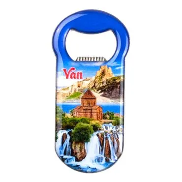 Van Themed Customizable Metal Magnetic Bottle Opener 90x45 mm