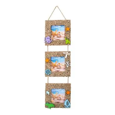 Toptan Kumlu Üçlü Küçük Çerçeve 12*70 Cm