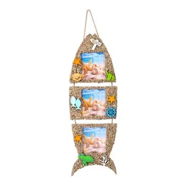 Toptan Kumlu Üçlü Balik Çerçeve 18*60 Cm