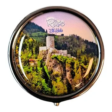 Rize Themed Customised Epoxy Round Pill Box 50x15 mm