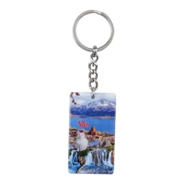 Van Themed Customised UV Printed Plastic Base Rectangle Keyring 31x106 mm - 2