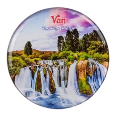 Van Themed Epoxy Dome Round Souvenir Fridge Magnet 67 mm - 3