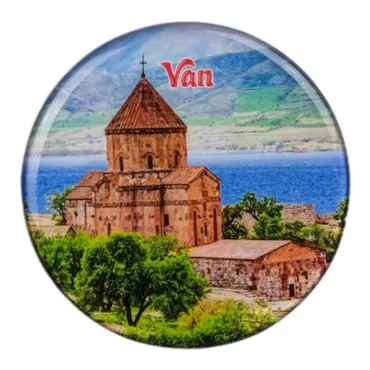 Van Themed Epoxy Dome Round Souvenir Fridge Magnet 67 mm - 4