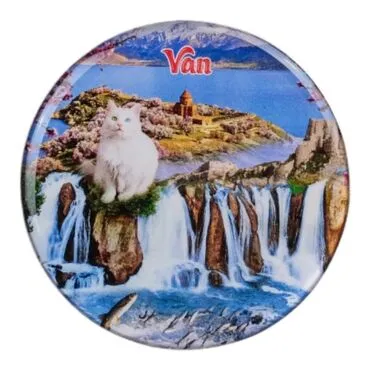 Van Themed Epoxy Dome Round Souvenir Fridge Magnet 67 mm - 6