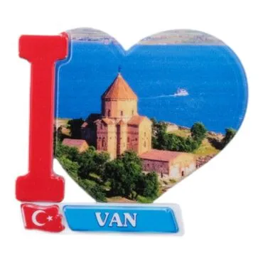 Van Themed Customised UV Printed Plastic Base Heart Shaped Fridge Magnet 86x62 mm - 3