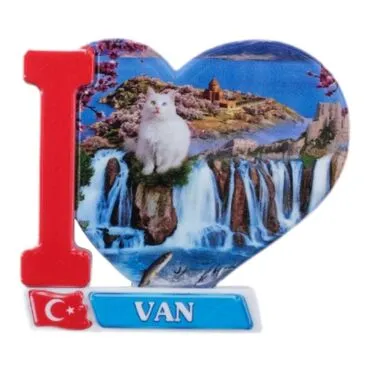 Van Themed Customised UV Printed Plastic Base Heart Shaped Fridge Magnet 86x62 mm - 4